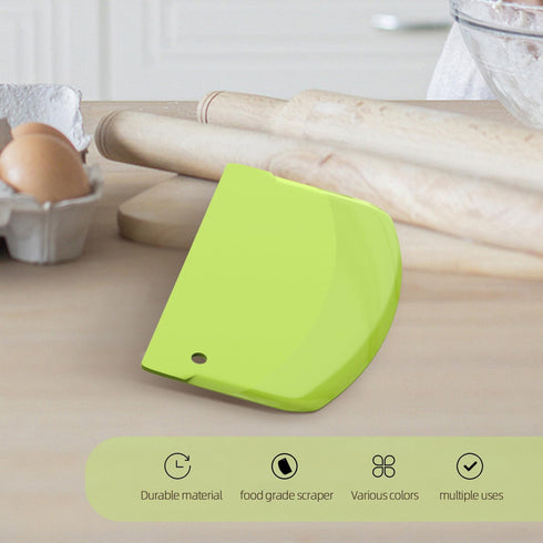 Bench Scraper Dough Scraper for Baking, 4 PCs BPA Free PP Plastic Flexible Dough Cutter, Food-Safe Plastic Bread Making Tools Cake Dough Fondant I...