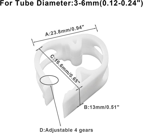 5Pcs Plastic Tubing Clamps Adjustable 1/8"-1/4" Plastic Hose Clamp, Laboratory Pinch Valve for Tubing 3-6mm...