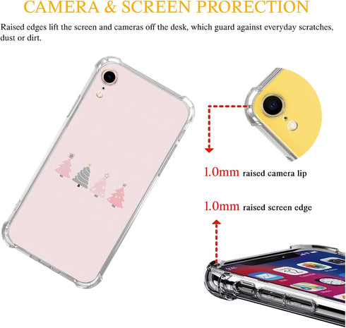 Cute Pink Christmas Tree Case Compatible with iPhone XR, Winter Christmas Case for iPhone XR for Teens Men and Women, Cool TPU Bumper Phone Case C...
