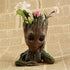 Baby Groot Pen Pot Tree Man Pens Holder or Flower Pot with Drainage Hole Perfect for a Tiny Succulents Plants 6" (Grayish Brown)...