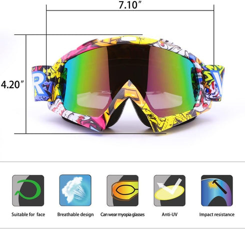 Motocross Goggles Adult Dirtbike ATV Motorcycle Gafas UV Protection Motorbike Ski Snowboard Goggles...
