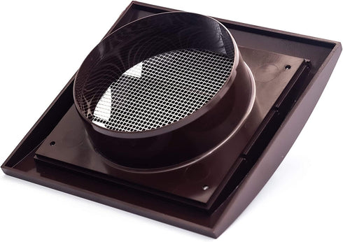 Vent Systems 4'' Inch Brown Air Vent Cover, Pack of 2, Dryer Vents and Bathroom Exhaust Vent Pipe, Louvered Outdoor Dryer Vent Cover Opening Flap Vent, Keeps Out Insects, Birds and Rodents