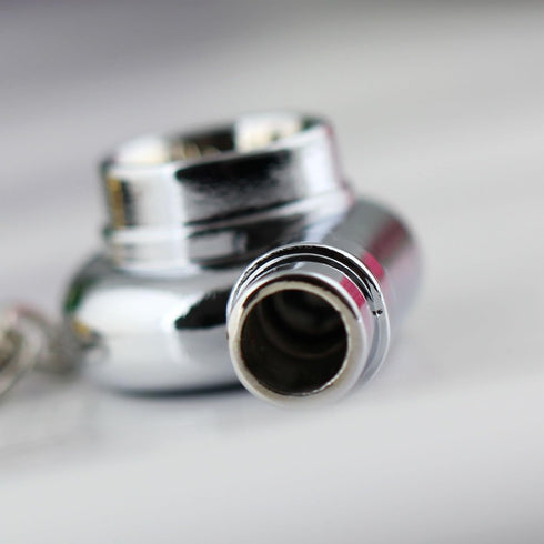 maycom Creative Spinning New Chrome Polished Silver Turbo Turbocharger Keychain Key Chain Ring Keyring Keyfob,make Whistle Sound...