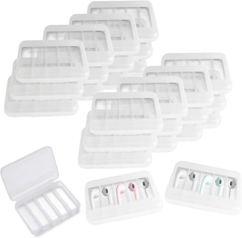 Cenbee 24 Pcs Clear Small Plastic Storage Containers Anti Oxidation Transparent Jewelry Holder for Item Craft,Beads,Pills,Ear Studs,Necklaces,Ring...