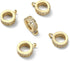 LiQunSweet 5Pcs Ring Brass Micro Pave Cubic Zirconia Hanger Links Bail Beads Dangle Hanger Beads for DIY Jewelry Making Supplies - 10x7.5mm(Golden...