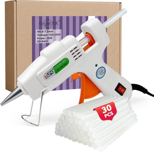 Mini hot glue gun Kit with 30 Glue Sticks, Hot Melt, High Temp for School Crafts DIY Arts and Quick Home Repairs (Orange Glue Gun)...