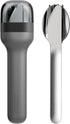 ZOKU Pocket Utensil Set, Charcoal - Stainless Steel Fork, Knife, and Spoon Nest in Hygienic Case - Portable Design for Travel, School, Work, Picni...
