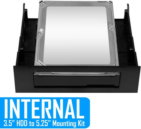 Kingwin SSD Hard Drive Mounting Kit Internal, Convert Any 3.5” Solid State Drive/HDD Into One 5.25 Inch Drive Bay. Mounting Screws Included, Quick...