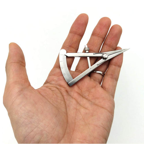 XIAN 3.5 Inch Adjustable Marking Gauge Mini Edge Press - Pitch Gauge DIY Leather Craft Tool, Precision Spring Dividers Calipers Compass Measuring ...
