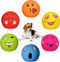 Squeaky Dog Toys for Medium Dogs, Soft Latex Squeaky Dog Balls, Smile Dog Squeaky Toys, Dog Toys Balls for Medium Dogs 6pcs Round Balls for Corgi,...