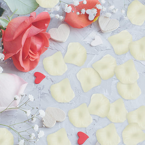 Attmu 3200 Pcs Artificial Rose Petals Valentines Day Decorations for The Home, Fake Rose Flower Petals for Wedding, Party (Ivory)...