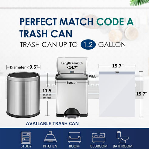 1.2 Gallon 80 Counts Strong Drawstring Trash Bags Garbage Bags by RayPard, Small Plastic Bags, Trash Can Liners for Home Office Kitchen Bathroom B...