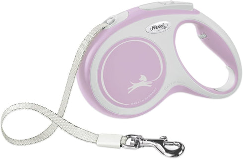 FLEXI New Comfort Retractable Dog Leash (Tape), Ergonomic, Durable and Tangle Free Pet Walking Leash for Dogs Up to 55 lbs, 16 ft, Medium, Pink/Ro...