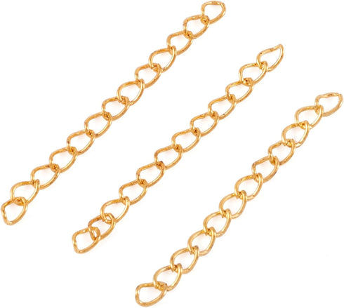 Craftdady 90Pcs Golden Twist Extender Chains 1.77-1.97 Inch Removable Chain Extension Tails for Necklace Bracelet Anklet...