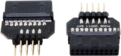 chenyang 2 Pack USB 2.0 Front Panel Header 9/10Pin Male/Female to 19/20Pin Male/Female Mainboard Header Gender Changer Connector Adapter...