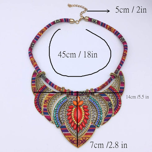 RUITASA African Jewelry, African Beaded Necklaces, Ethnic Style Necklace Pendant, African Beaded Necklaces for Women Fashion Jewelry...