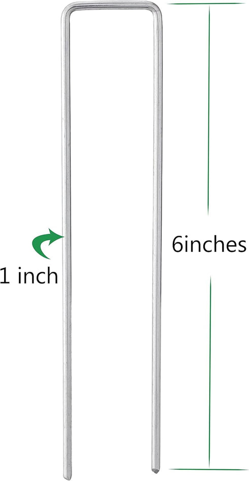 6 Inches Landscape Staples, Garden Stakes Securing Pegs for Securing Weed Fabric Landscape Fabric Netting Ground Sheets and Fleece, Heavy Duty Met...