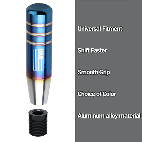 1 PC American Flag Design Gear Stick Shifter Knobs, Metal Gear Stick Shift Knob, Automatic Shift Knob, Weighted Car Shift Handle Knob Fits Most Au...