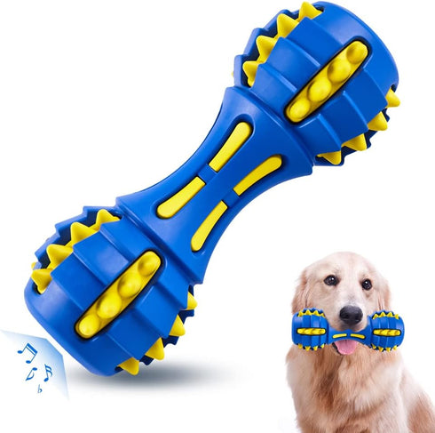 AUSCAT Dog Squeaky Toys for Aggressive Chewers, Almost Indestructible Squeaky Toys for Dogs, Teething Chew Toys for Large Medium Breed, Durable Ru...