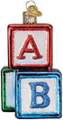 Old World Christmas ABC Blocks Blown Glass 2020 Unique Christmas Ornaments for Christmas Tree Decorations...
