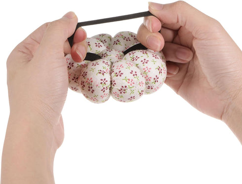 HARFINGTON Wrist Pin Cushion Pumpkin Needle Sewing Pincushion Pin Holder with Elastic Wrist Belt Fit All Wrist Sizes for Sewing Quilting Needlewor...