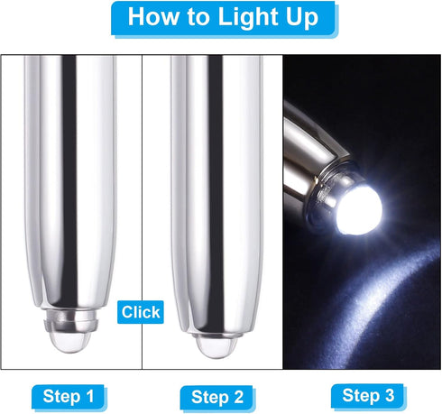 PATIKIL Ballpoint Pen with Stylus Tip and LED Flashlight, 5 Pack 3 in 1 Metal Pen Black Ink 1.0mm Medium Point Stylus Pen for Touch Screens, Red...