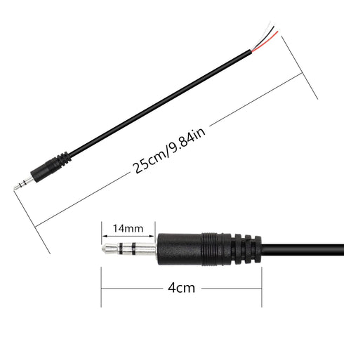 RIIEYOCA 4 Pack 3.5mm Male Plug to Bare Wire Stereo Audio Cable,1/8" TRS 3 Pole Mono Male Plug to Open End Audio Cable,for and Audio Equipment Ins...