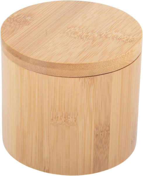 Bamboo Salt Cellar 6oz Salt & Spice Box With Swivel Cover (Style A)...