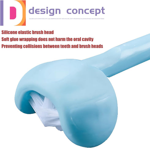 3 Sided Autism Toothbrush Three Bristles for Special Needs Adult Soft Bristles Soft and Gentle for Complete Tooth and Gum Care (PINK 1PCS)...
