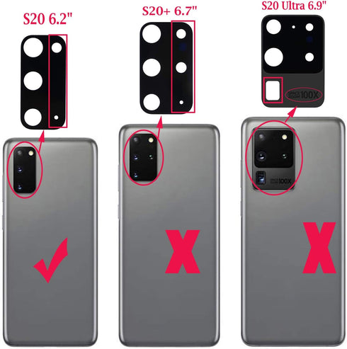 Ubrokeifixit Galaxy S20 Back Rear Camera Glass Lens Cover Replacement for Samsung Galaxy S20 6.2" G980,S20 5G G981,S20 5G UW Verizon(NOT for S20+ ...