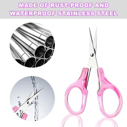 4 Pcs Small Scissors All Purpose,Stainless Steel Scissors Set with Protective Cover,Mini Detail Craft Scissors for Paper Cutting,Sewing,Scrapbooki...