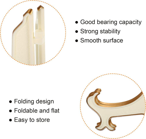 PATIKIL 5" Acrylic Decorative Plate Stand Holder, 4 Pack Table Use Foldable Picture Easel Frame Holder for Displaying Photos, Card, Canvases, Whit...