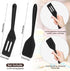 2 Pieces Mini Silicone Spatula, Nonstick Silicone Serve Turner, Small Spatulas for Kitchen Cooking, Heat Resistant Cookie Slotted Spatula (Black)...