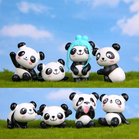 panda cake topper set cute panda figures Cute Panda Characters Toys Mini Figure Collection Playset for panda theme party supplies?13pcs?...