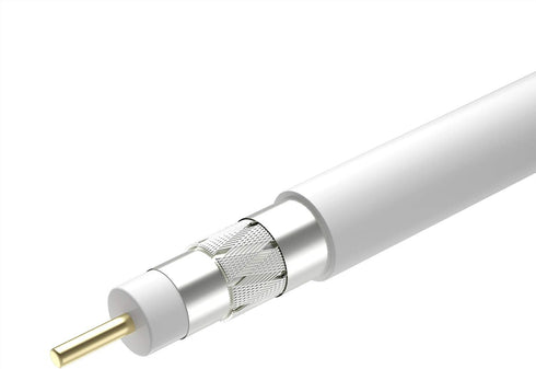 Postta Coaxial Cable(6 Feet) Triple Shielded Digital RG6 Antenna Cable with F-Male Connector Pin-White...