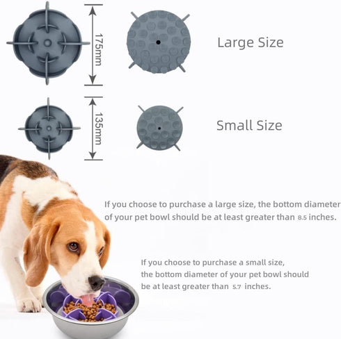 Slow Feeder Insert,Dog Bolw Slow Down Eating Cutable Slow Feeder Silicon Rubber Insert for Dog Bowl for Dog/Cat/Puppy (Large, Orange)...