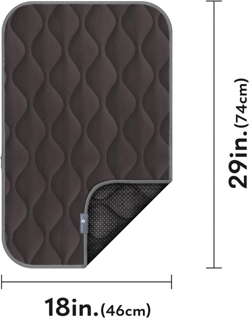 Paw Inspired Washable Padded Crate Mats for Dogs | 29” x 18” Pad, Fits 30-inch Kennels | Leakproof, Waterproof Bottom, Plush Pet Beds (Gray)...