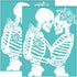 OLYCRAFT 2Pcs 8.6x11 Inch Skeleton Couple Self-Adhesive Silk Screen Printing Stencil Skull Lover Silk Screen Stencil Skull Rose Reusable Mesh Sten...