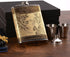 Golden pattern 8 Oz Gift 100% Stainless Steel(304/18-8 SS).Bonus 2 Shot Glass+1Funnel+1Giftbox.Flask Leak Proof Tested.Flask for Liquor/Alcohol.Fl...