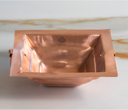 Indian Art Villa Copper Yagya Hawan Kund, Poojan Purpose, Indian Cultural Religious Item (9.1 Inch)...