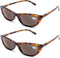 AQWANO 2 Pairs Reading Sunglasses Women Fashion Designer Cat Eye Outdoor Sun Readers Leopard with Spring Hinges Not Bifocals?1.0...