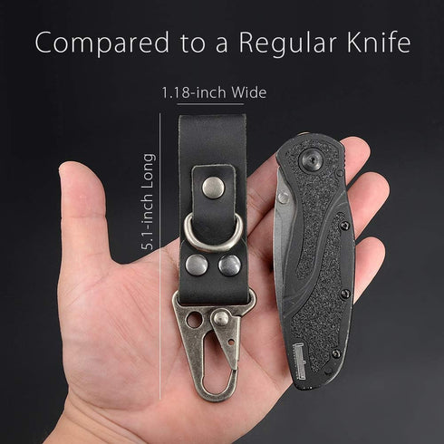 diodrio EDC Leather Strap Keychain Holder, Heavy Duty Belt Clip Key Ring Fob Holder. 2 per Pack....