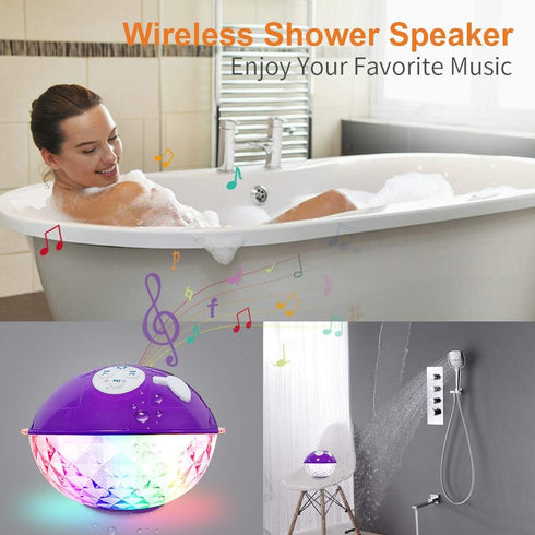 Floating Pool Speakers with Colorful Lights, Bluetooth Wireless Pool Speaker Floatable IPX7 Waterproof, Built-in Mic,Crystal Clear Sound Pool Spea...