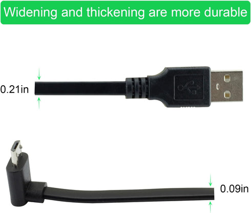 LEFXMOPHY Black Power Cord for WYZE Cam Pan V3 / Cam v3 Pro 2K 90 Degree Right Angle L-Shape Connector 20ft Micro USB Right Angle Flat Extension C...