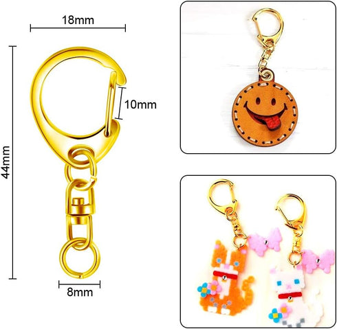 Roctee 50 pcs Lobster Clasp Key, Keychain Clip, Swivel Clasps Lanyard Snap Hook, DIY Crafts Key Chain, Lobster Claw Clasp...
