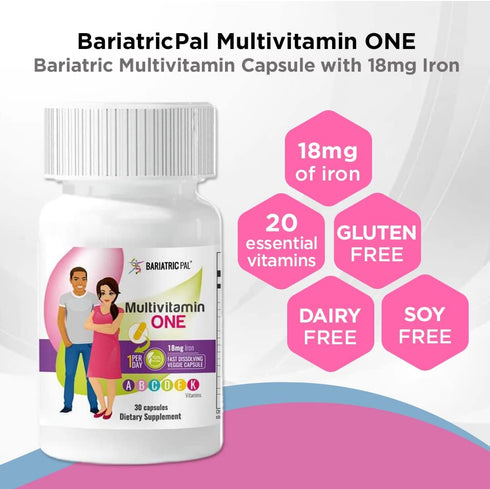 BariatricPal Multivitamin ONE 1 per Day! Bariatric Multivitamin Capsule with 18mg Iron (30 Count)...