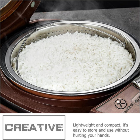 Luxshiny Rice Cooker Rice Cooker Rice Cooker Steamer Basket with Handle Legs Vegetable Steamer Insert Stainless Steel for Steaming Food Meat Fish ...