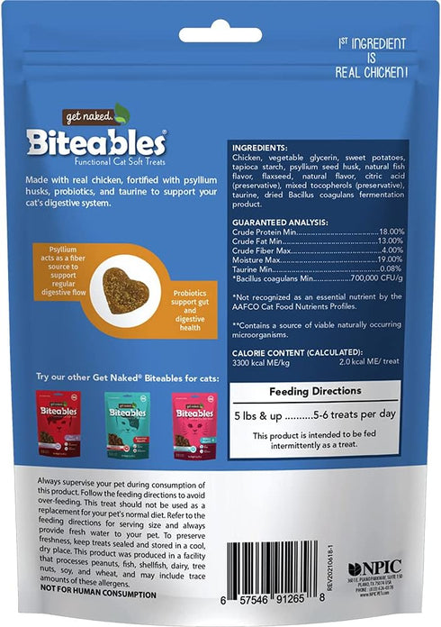 Get Naked Biteables Natural Soft Treats for Cats, Digestive Health Plus, Surf & Turf Recipe, 3 oz, 1 Pouch...