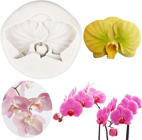 Orchid Flower Silicone Fondant Molds For Chocolate Cupcake Topper Cake Decoration Candy Sugar Craft Polymer Clay Gum Paste...
