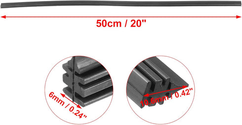 ACROPIX 20inch 6x10.6mm Universal Car Windshield Wiper Blades Refills Boneless Insert Strips Black - Pack of 4...